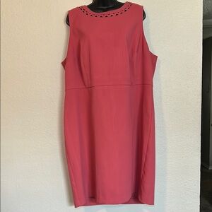 LOFT Coral Sleeveless Midi Dress